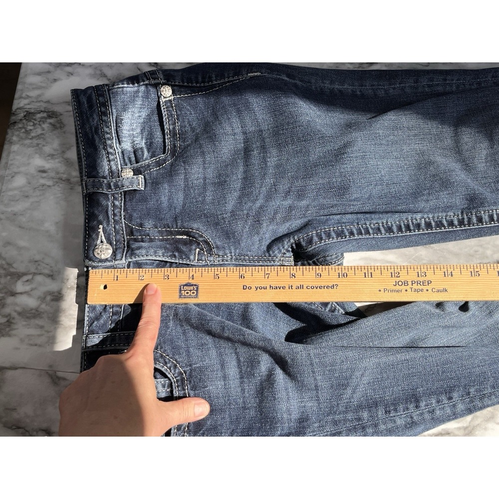 Miss Me Relaxed Bootcut Denim Jeans Embellished pockets 28X32 Y2K Low Rise - Picture 11 of 11